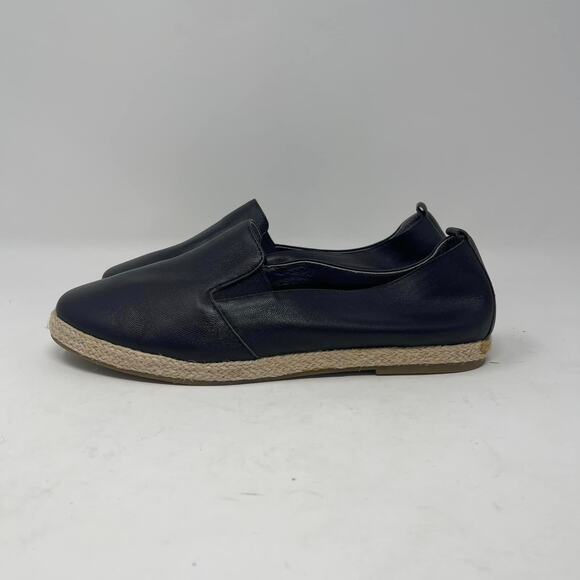 David Tate Black Leather Pura Espadrille Slip-On - Picture 4 of 8